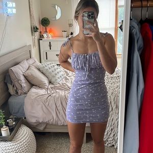 shein purple flower dress